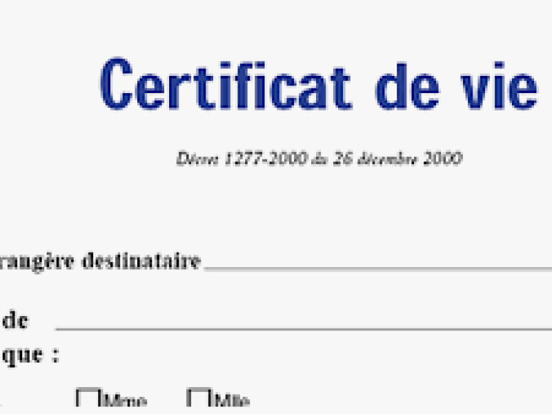Certificat de vie commune