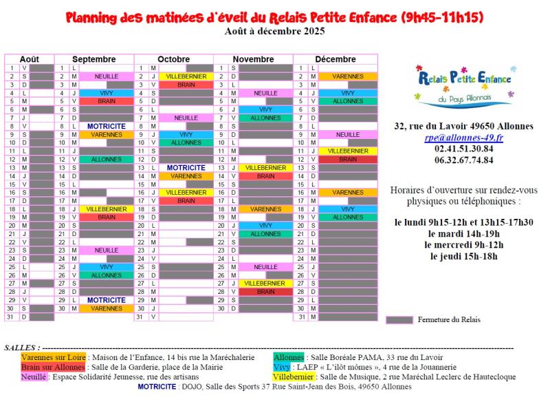 Planning 2ème semestre 2025
