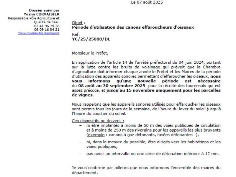 CANONS EFFAROUCHEURS D'OISEAUX