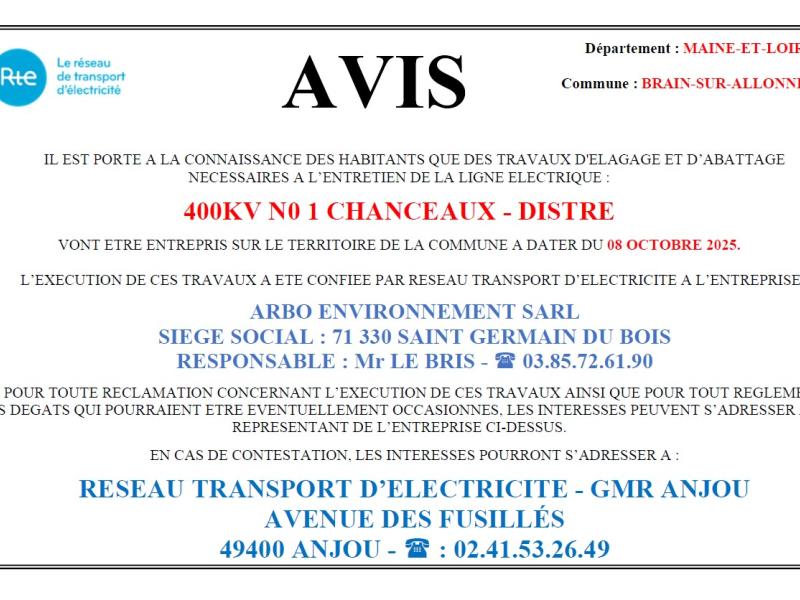 TRAVAUX D'ELAGAGE, D'ABATTAGE ET DE BROYAGE 