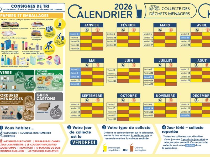 📅 COLLECTE DES DÉCHETS MÉNAGERS