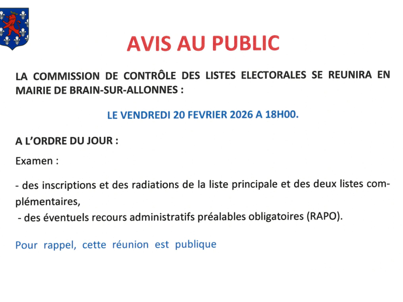 ELECTIONS - Commission de contrôle des listes