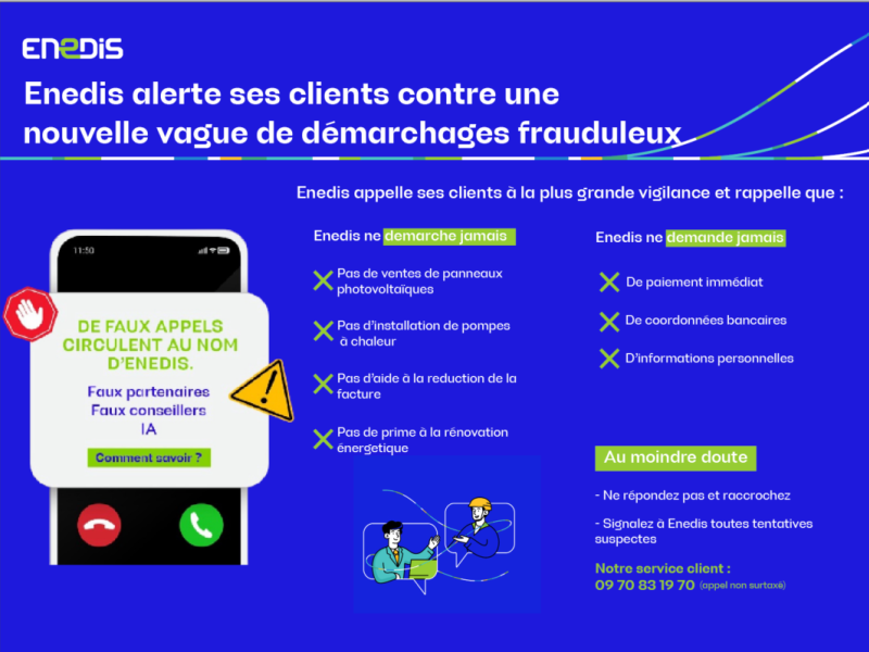 ENEDIS : ⚠️ démarchages frauduleux